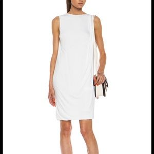 Vince White Jersey Drape dress